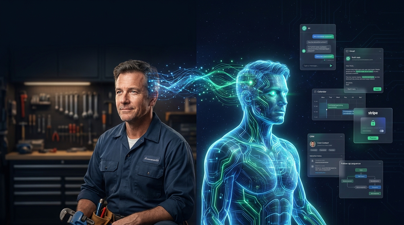 Business owner and their glowing AI twin — Plumber