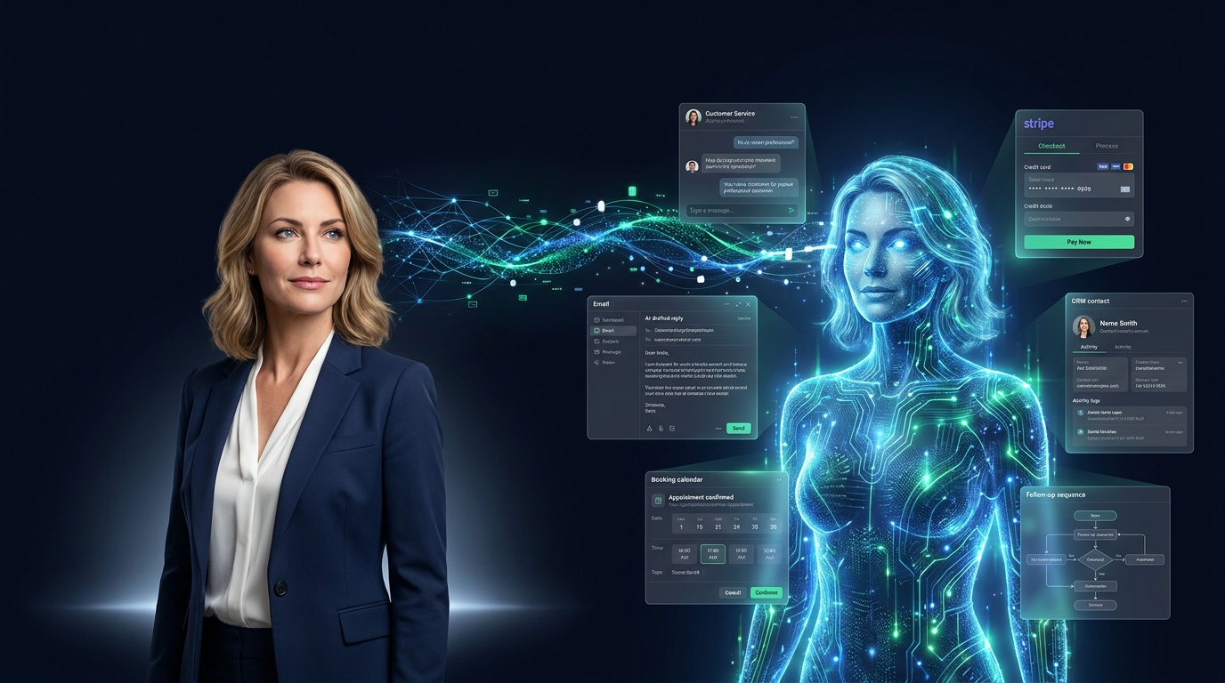 Business owner and their glowing AI twin — Attorney